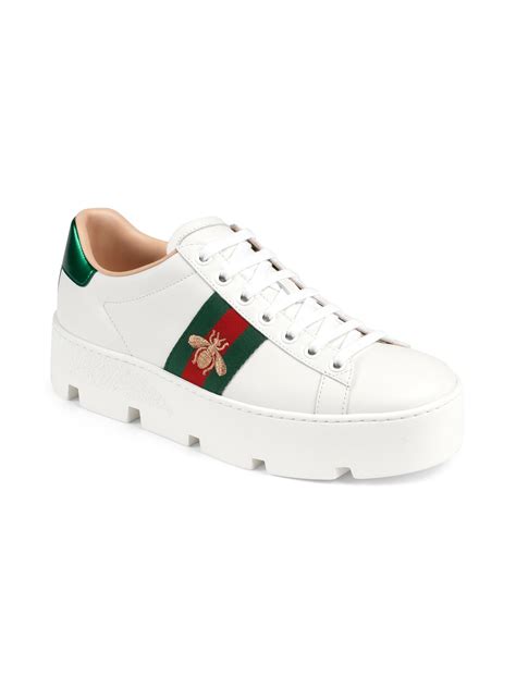 gucci new ace bee|gucci ace bee platform sneakers.